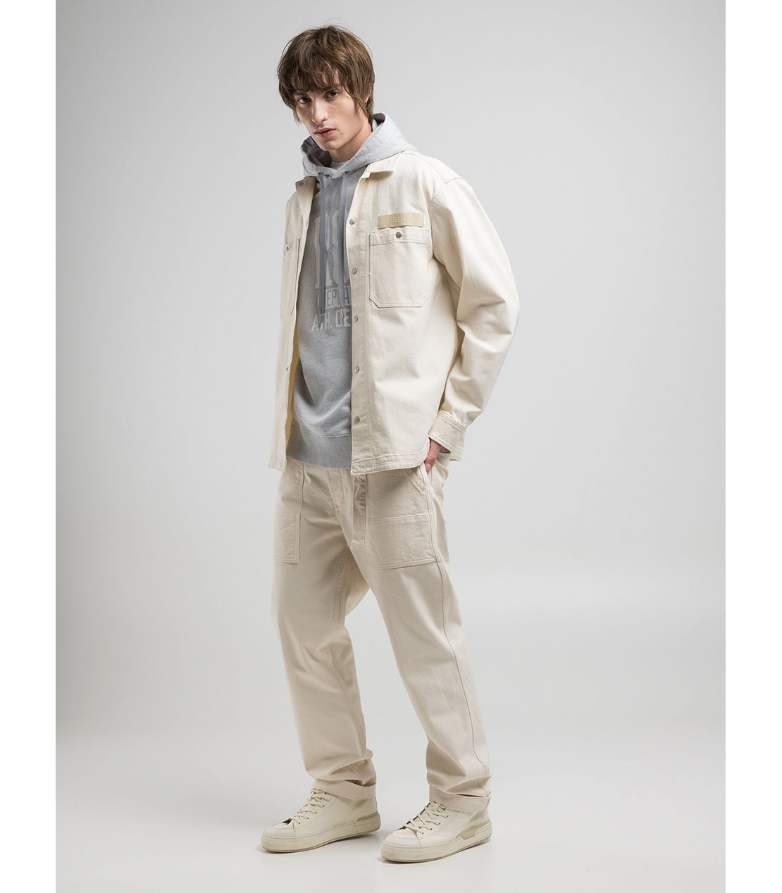 リラックスフィット ECRUデニムシャツ 詳細画像 アイボリー 7